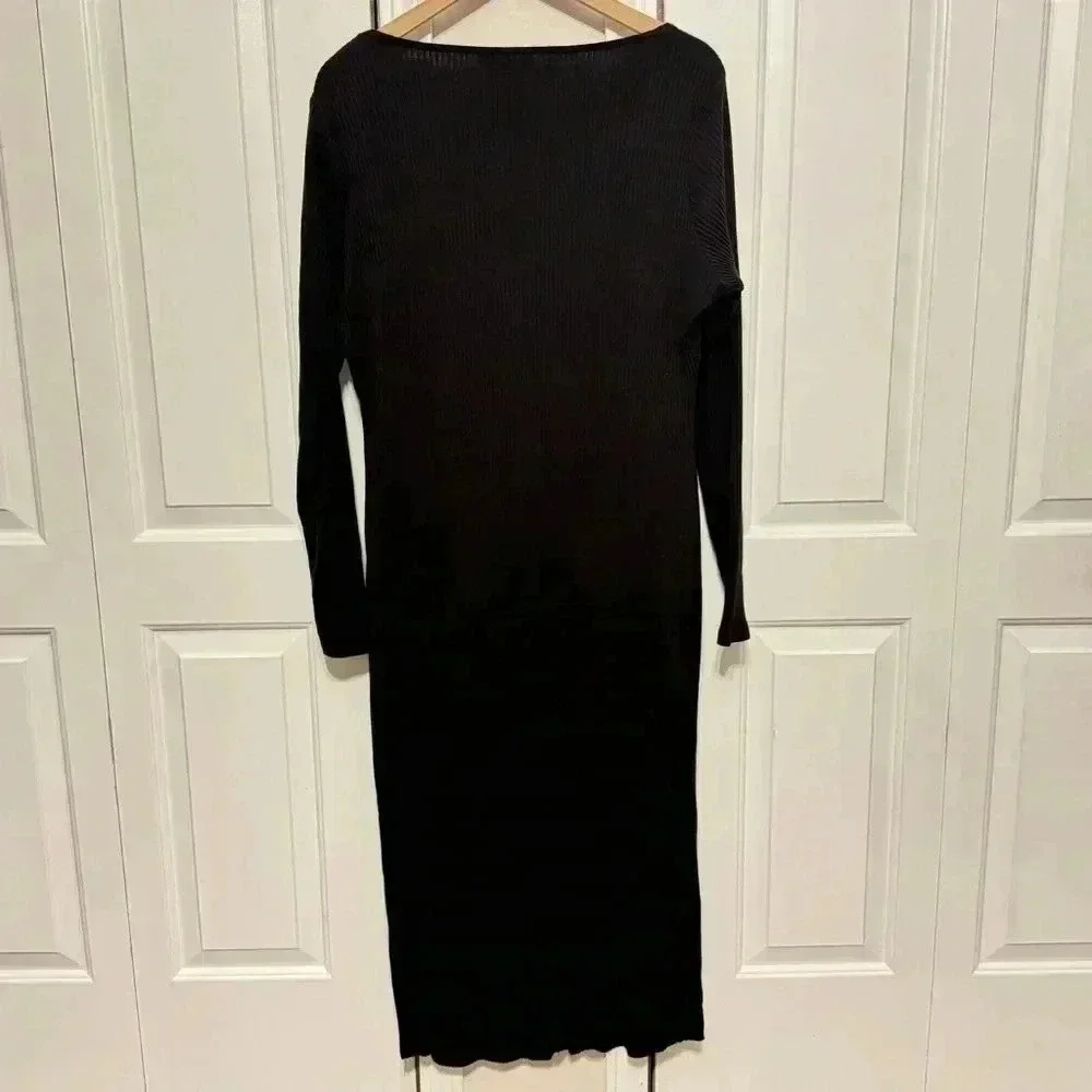 ASOS Black Maxi Dress With Square/Sweetheart  Neckline & Slits Women’s Size 16 - Picture 6 of 12